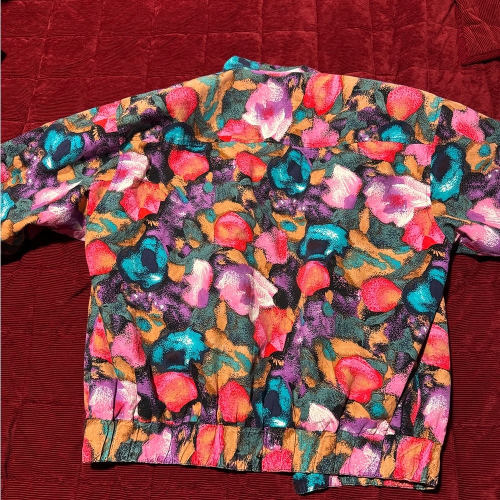 Colorful Gdt Abstract Pattern Jacket Vintage - image 3